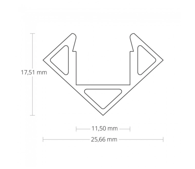 LED Streifen Aluminiumprofil mit Klickabdeckung 25,66 mm x 18,01 mm – C23ALU | Präzisionsprofil für LED-Beleuchtung | Montagefreundlich, hochwertig, dimmbar | Ideal für Innen- und Außenbereich