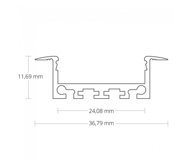 XL LED-Einbauprofil mit Diffusorabdeckung, 36,79 mm x 11,69 mm – XL05ALU, ideal für LED-Streifen, Aluminium, präzise Verarbeitung, hochwertige Lichtstreuung, Montageprofil für indirekte Beleuchtung XL LED-Einbauprofil mit Diffusorabdeckung, 36,79 mm x 11,69 mm – XL05ALU, ideal für LED-Streifen, Aluminium, präzise Verarbeitung, hochwertige Lichtstreuung, Montageprofil für indirekte Beleuchtung