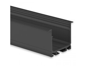 Schwarzes LED Einbauprofil XL mit Klickabdeckung 36,79mm x 26,00mm – XL07