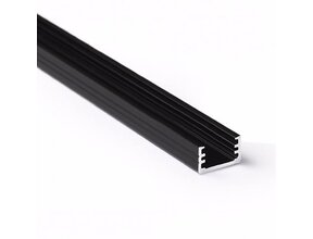 Schwarzes LED Aluminium Profil SLIM100 mit Klickabdeckung 12,2x7mm für LED Streifen