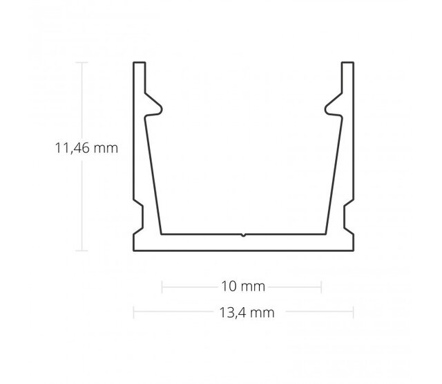 LED-Aluminiumprofil SLIM04ALU mit Klick-Abdeckung 13,4 x 11,46 mm – schmal und flach, geeignet für LED-Streifen bis 10 mm, hochwertige Verarbeitung, einfache Montage für indirekte Beleuchtung