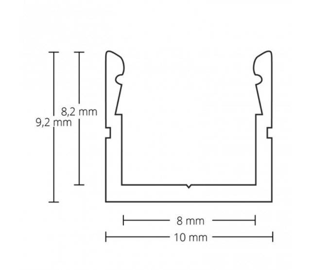 LED-Aluminiumprofil mit Klickabdeckung 10 mm x 9,2 mm für LED-Streifen – SLIM08ALU, schmal & hochwertig, ideal für indirekte Beleuchtung
