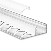 LED Fliesenprofil STUC100 – 37 × 10,9 mm, mit Abdeckung | Für LED Streifen bis 12,4 mm