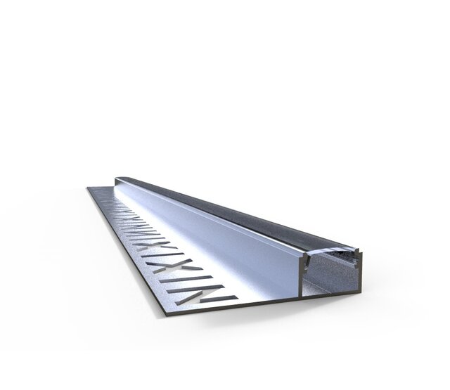 LED Fliesenprofil mit Abdeckung, 37 mm x 10,9 mm, STUC100 – Präzises Aluminiumprofil für LED-Streifen, ideal für indirekte Beleuchtung, Decken- und Wandintegration, inklusive Diffusor, maßgenau nach DIN-Norm