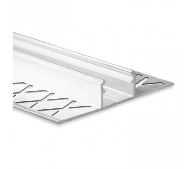 LED Fliesenprofil STUC200 – 57 × 11 mm, mit Abdeckung | Für LED Streifen bis 14 mm