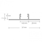 LED Fliesenprofil STUC200 – 57 × 11 mm, mit Abdeckung | Für LED Streifen bis 14 mm
