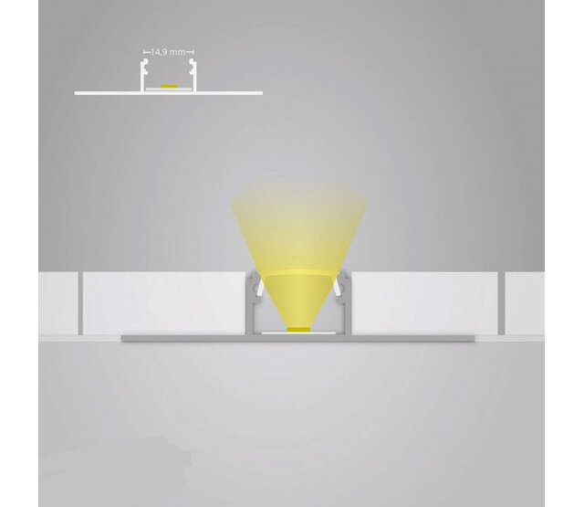 LED Fliesenprofil STUC200 – 57 × 11 mm, mit Abdeckung | Für LED Streifen bis 14 mm