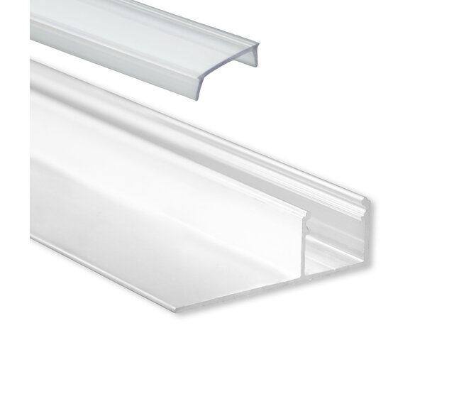 LED-Gipsplattenprofil mit opaler Klickabdeckung 47mm x 14,50mm – GIPS100 | LED-Streifen-Einbauprofil für Gipskarton, präzise Maße, moderne Beleuchtungslösung LED-Gipsplattenprofil mit opaler Klickabdeckung 47mm x 14,50mm – GIPS100 | LED-Streifen-Einbauprofil für Gipskarton, präzise Maße, moderne Beleuchtungslösung