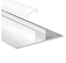 LED-Gipsplattenprofil mit opaker Klickabdeckung, 77 mm x 13,5 mm, GIPS200 – LED-Streifen-Einbauprofil für indirekte Beleuchtung, präzise Kantenführung, optimale Lichtverteilung, ideal für moderne Innenraumgestaltung