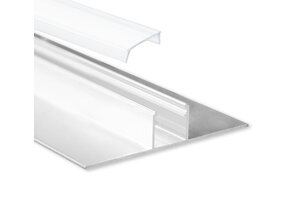 LED Trockenbauprofil GIPS200 – 77 × 13,5 mm, mit opaler Klick-Abdeckung | Extra breit für markante Lichtbahnen