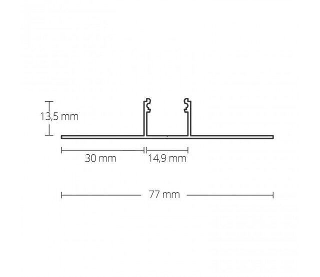 LED-Gipsplattenprofil mit opaker Klickabdeckung, 77 mm x 13,5 mm, GIPS200 – LED-Streifen-Einbauprofil für indirekte Beleuchtung, präzise Kantenführung, optimale Lichtverteilung, ideal für moderne Innenraumgestaltung LED-Gipsplattenprofil mit opaker Klickabdeckung, 77 mm x 13,5 mm, GIPS200 – LED-Streifen-Einbauprofil für indirekte Beleuchtung, präzise Kantenführung, optimale Lichtverteilung, ideal für moderne Innenraumgestaltung