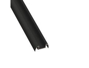 Schwarzes LED-Aufbauprofil 25,79 x 6,5 mm mit Abdeckung für LED-Streifen bis 11,5 mm