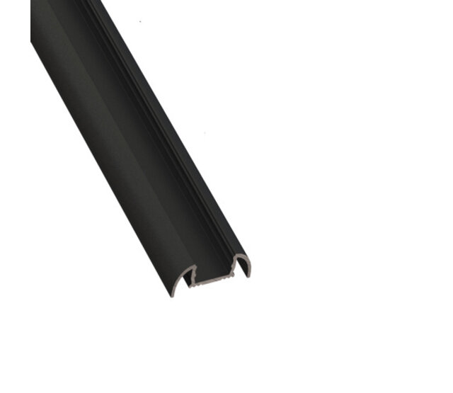 Schwarzes LED-Aufbauprofil mit Abdeckung 25,79 mm x 6,5 mm für LED-Streifen, 17.1ZWART – Präzise Aluminiumschiene für professionelle LED-Beleuchtung Schwarzes LED-Aufbauprofil mit Abdeckung 25,79 mm x 6,5 mm für LED-Streifen, 17.1ZWART – Präzise Aluminiumschiene für professionelle LED-Beleuchtung