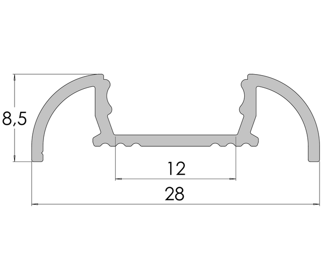 LED-Leiste mit opaquer Abdeckung, 25,79 mm x 6,5 mm, 17,1 W, weiß, hochwertiges LED-Profil für indirekte Beleuchtung, ideal für Innenräume, präzise Maße nach DIN-Norm LED-Leiste mit opaquer Abdeckung, 25,79 mm x 6,5 mm, 17,1 W, weiß, hochwertiges LED-Profil für indirekte Beleuchtung, ideal für Innenräume, präzise Maße nach DIN-Norm