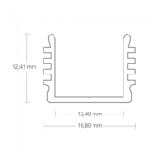 LED Aluminiumprofil 2 m mit Abdeckung 16,80x16,80 mm für LED Streifen – 05.2ALU, robustes Design für indirekte Beleuchtung