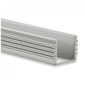 LED Aluminiumprofil 2 m mit Abdeckung 16,80x16,80 mm für LED Streifen – 05.2ALU, robustes Design für indirekte Beleuchtung