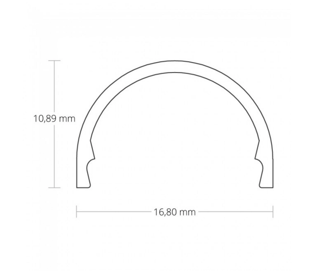 LED Aluminiumprofil 2 m mit Abdeckung 16,80x16,80 mm für LED Streifen – 05.2ALU, robustes Design für indirekte Beleuchtung