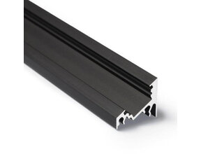 Schwarzes LED Eckprofil mit Abdeckung 34 mm x 26,8 mm – C27SCHWARZ