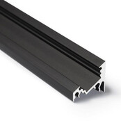 Schwarzes LED-Aluminium-Hohlkammerprofil 34 x 26,8 mm mit opaler Abdeckung für LED-Streifen bis 12 mm Breite – C27SCHWARZ, ideal für indirekte Beleuchtung, präzise Verarbeitung, hochwertige Oberfläche, optimale Wärmeableitung