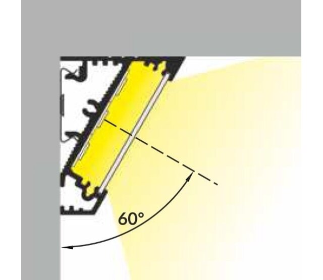 Schwarzes LED-Aluminium-Hohlkammerprofil 34 x 26,8 mm mit opaler Abdeckung für LED-Streifen bis 12 mm Breite – C27SCHWARZ, ideal für indirekte Beleuchtung, präzise Verarbeitung, hochwertige Oberfläche, optimale Wärmeableitung