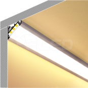 Schwarzes LED-Aluminium-Hohlkammerprofil 34 x 26,8 mm mit opaler Abdeckung für LED-Streifen bis 12 mm Breite – C27SCHWARZ, ideal für indirekte Beleuchtung, präzise Verarbeitung, hochwertige Oberfläche, optimale Wärmeableitung