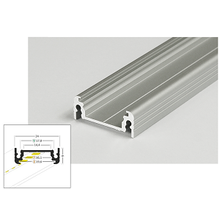 LED Profil 2m mit kostenloser Abdeckung 24x9mm – Aluminium Silber