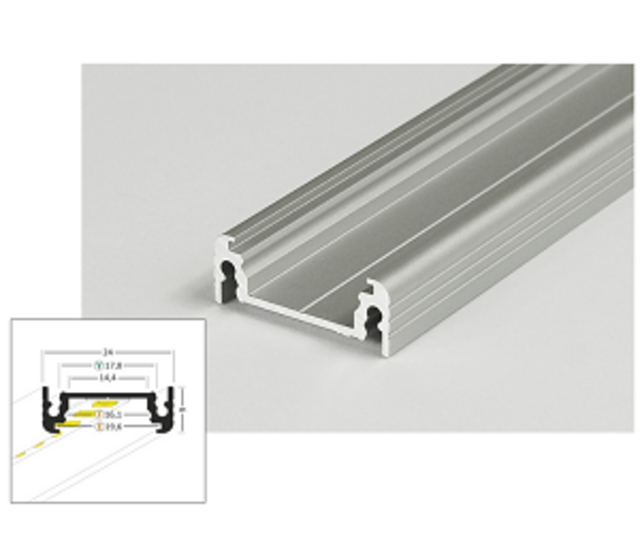 LED Aluminiumprofil 200 cm mit kostenloser Abdeckung 24 mm x 9 mm - 09SILBER | Ideal für LED Streifen | Präzise Montage | Hochwertiges Design | Perfekt für Innenbeleuchtung LED Aluminiumprofil 200 cm mit kostenloser Abdeckung 24 mm x 9 mm - 09SILBER | Ideal für LED Streifen | Präzise Montage | Hochwertiges Design | Perfekt für Innenbeleuchtung