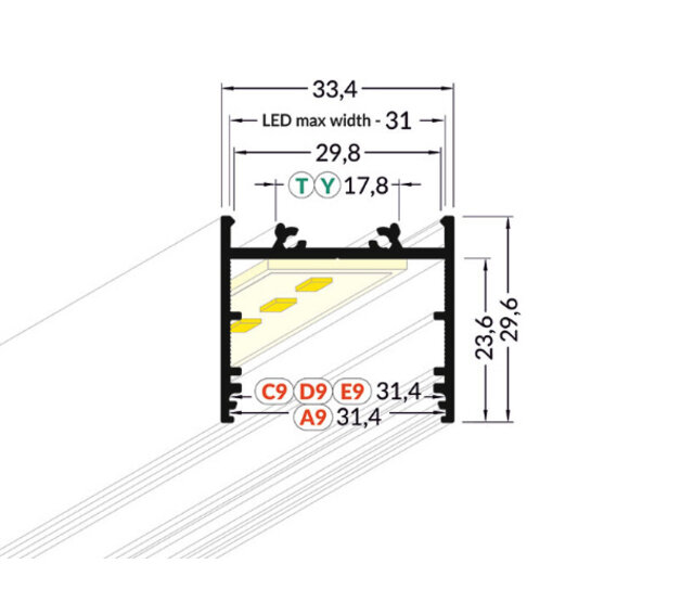 LED Streifen XL Profil 4 Meter mit niedriger Abdeckung 33,4mm x 29,6mm – XL11ALU | Aluminiumprofil für LED-Beleuchtung | Montagefreundlich & hochwertig LED Streifen XL Profil 4 Meter mit niedriger Abdeckung 33,4mm x 29,6mm – XL11ALU | Aluminiumprofil für LED-Beleuchtung | Montagefreundlich & hochwertig
