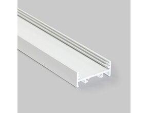 XL LED Alu-Profil 3m Weiß mit flacher Abdeckung 33,4x12,8mm für LED Streifen