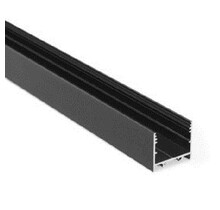Schwarzes XL LED-Aluminiumprofil 3 Meter mit niedriger Abdeckung 33,4mm x 29,6mm – XL11ZWART für LED-Streifen, optimale Wärmeableitung, hochwertige Montage