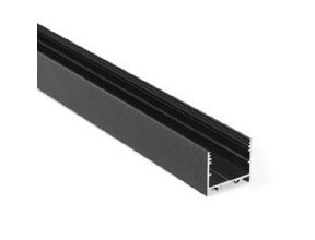 Schwarzes LED XL Profil 3m mit flacher Abdeckung 33,4x29,6mm – XL11SCHWARZ