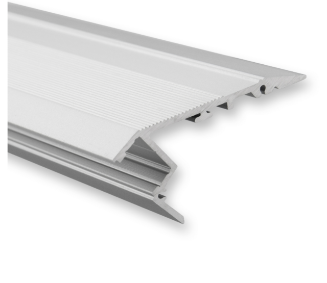 LED-Profil TRAP01ALU für LED-Streifen: Aluminium-Extrusion, 10 mm Breite, 3000 mm Länge, matt silber, optimale Wärmeableitung, Montageclips inklusive, ideal für indirekte Beleuchtung