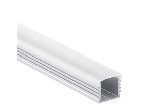 LED Aluminium Profil 16,8x12,4mm mit flacher opaler Abdeckung für LED Streifen