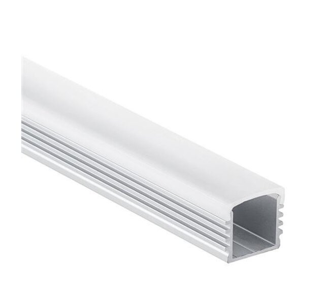 LED-Aluminiumprofil 16,80 mm x 12,41 mm mit flacher Opalabdeckung für LED-Streifen – 05.1Alu, präzise Maße, hochwertige Verarbeitung, ideal für indirekte Beleuchtung