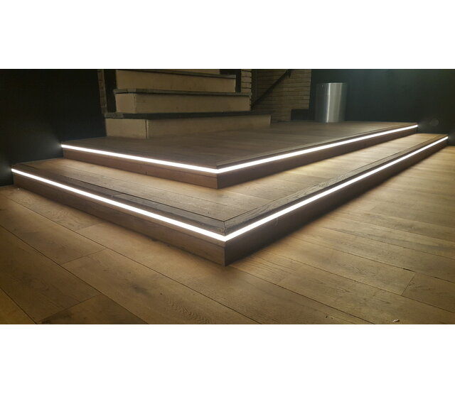 LED-Aluminiumprofil 16,80 mm x 12,41 mm mit flacher Opalabdeckung für LED-Streifen – 05.1Alu, präzise Maße, hochwertige Verarbeitung, ideal für indirekte Beleuchtung