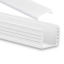 Weißes LED Alu-Profil 16,8x12,4mm mit flacher opaler Abdeckung – 05.1WEISS