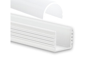 Weißes LED Aluminiumprofil 2m mit halbrunder Abdeckung 16,8x16,8mm – 05.2WEISS
