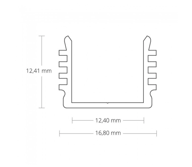 Schwarzes LED-Aluminiumprofil 2 Meter mit Opal-Abdeckung 16,80 mm x 16,80 mm für LED-Streifen – 05.2ZWART – Hochwertige Beleuchtungslösung