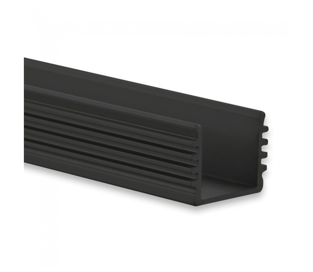 Schwarzes LED-Aluminiumprofil 2 Meter mit Opal-Abdeckung 16,80 mm x 16,80 mm für LED-Streifen – 05.2ZWART – Hochwertige Beleuchtungslösung