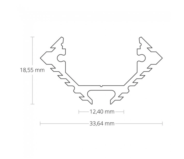 LED Alu-Hohlkammerprofil mit opaler Klick-Abdeckung 33,60 mm x 26,52 mm – C11ALU für LED-Streifen, diffuses Licht, Montagezubehör, präzise Kantenbeleuchtung, ideal für Innenraumbeleuchtung LED Alu-Hohlkammerprofil mit opaler Klick-Abdeckung 33,60 mm x 26,52 mm – C11ALU für LED-Streifen, diffuses Licht, Montagezubehör, präzise Kantenbeleuchtung, ideal für Innenraumbeleuchtung