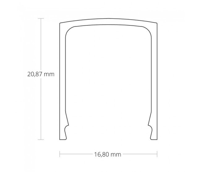 LED-Aluminiumprofil mit hoher Abdeckung 16,80 mm x 25,47 mm für LED-Streifen – 15.1ALU, präzise Kantenabdeckung, optimale Wärmeableitung, hochwertiges Aluminium, ideal für Innenbeleuchtung LED-Aluminiumprofil mit hoher Abdeckung 16,80 mm x 25,47 mm für LED-Streifen – 15.1ALU, präzise Kantenabdeckung, optimale Wärmeableitung, hochwertiges Aluminium, ideal für Innenbeleuchtung