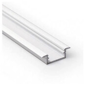 Wand- oder Decken-Einbauprofil für LED-Streifen, 21,30 mm x 6,60 mm, mattweiß, mit Abdeckung – 08.1WEISS – ideal für indirekte Beleuchtung, präzise Montage, hochwertiges Aluminium