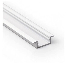 Wand- oder Decken-Einbauprofil für LED-Streifen, 21,30 mm x 6,60 mm, mattweiß, mit Abdeckung – 08.1WEISS – ideal für indirekte Beleuchtung, präzise Montage, hochwertiges Aluminium