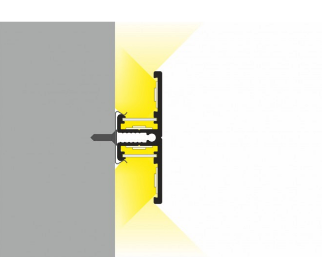 LED Aluminiumprofil Up Down 13,5 mm x 40 mm – UpDown02ALU – Profil für LED Streifen mit Abdeckung, optimale Lichtverteilung nach oben und unten, ideal für indirekte Beleuchtung, präzise Maße 13,5 mm x 40 mm, hochwertige Aluminiumausführung