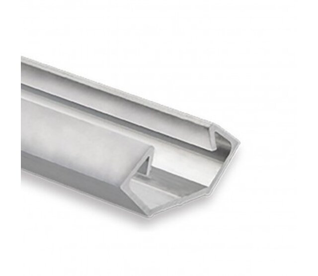 LED-Eckprofil C23.2Alu – Aluminium, 25,45 × 11,25 mm, opale Klickabdeckung