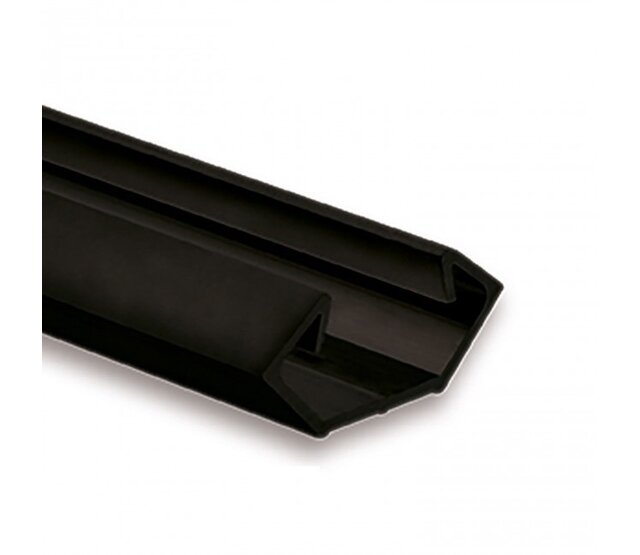 Schwarzes LED-Eckprofil C23.2 mit opaler Klickabdeckung, 1 oder 2 m