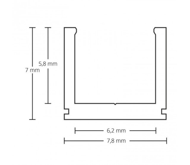 Ultraflaches LED-Aluminiumprofil 7 mm x 7,8 mm mit opaker Klickabdeckung für LED-Streifen – SLIM06ALU, schmal, präzise, dekorativ Ultraflaches LED-Aluminiumprofil 7 mm x 7,8 mm mit opaker Klickabdeckung für LED-Streifen – SLIM06ALU, schmal, präzise, dekorativ