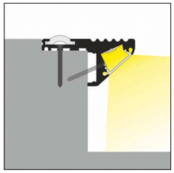 LED Streifen Alu-Schienenprofil mit Abdeckung 41,5 mm x 20,6 mm - D10ZWART | Präzisionsprofil für LED-Beleuchtung | Hochwertige Aluminiumschiene für indirekte Beleuchtung | Ideal für Treppen, Decken und Möbel | Schwarz matt