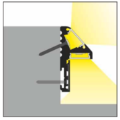 LED Streifen Alu-Schienenprofil mit Abdeckung 41,5 mm x 20,6 mm - D10ZWART | Präzisionsprofil für LED-Beleuchtung | Hochwertige Aluminiumschiene für indirekte Beleuchtung | Ideal für Treppen, Decken und Möbel | Schwarz matt