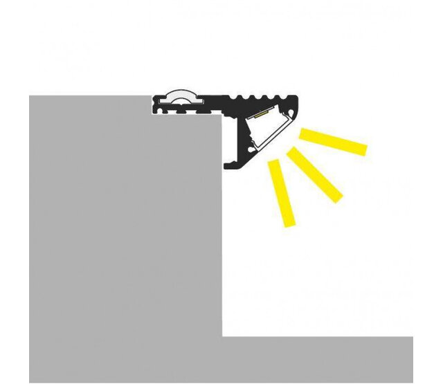 LED-Streifen Aluminium-Trapprofil mit Abdeckung 41,5 mm x 20,6 mm - D10ALU | Präzise Montage für LED-Beleuchtung | Hochwertiges Aluminiumprofil für Treppenstufen LED-Streifen Aluminium-Trapprofil mit Abdeckung 41,5 mm x 20,6 mm - D10ALU | Präzise Montage für LED-Beleuchtung | Hochwertiges Aluminiumprofil für Treppenstufen